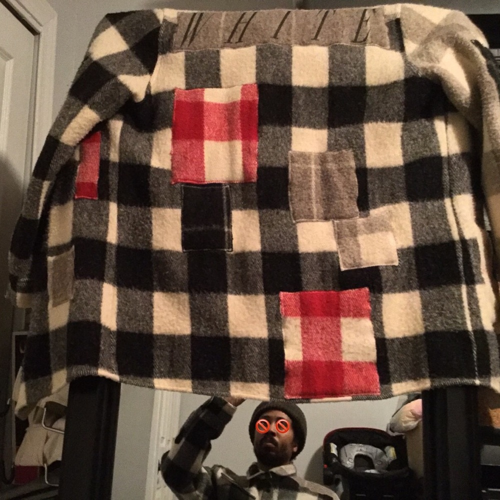 WORN Off-White Men’s Patchwork Flannel Jacket sz L
